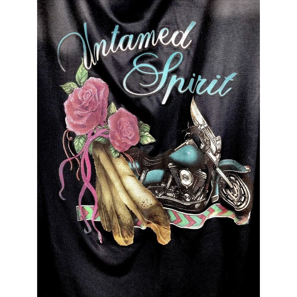 Women’s T-shirt untamed spirit biker chick gray shirt size 2X large - Picture 2 of 9